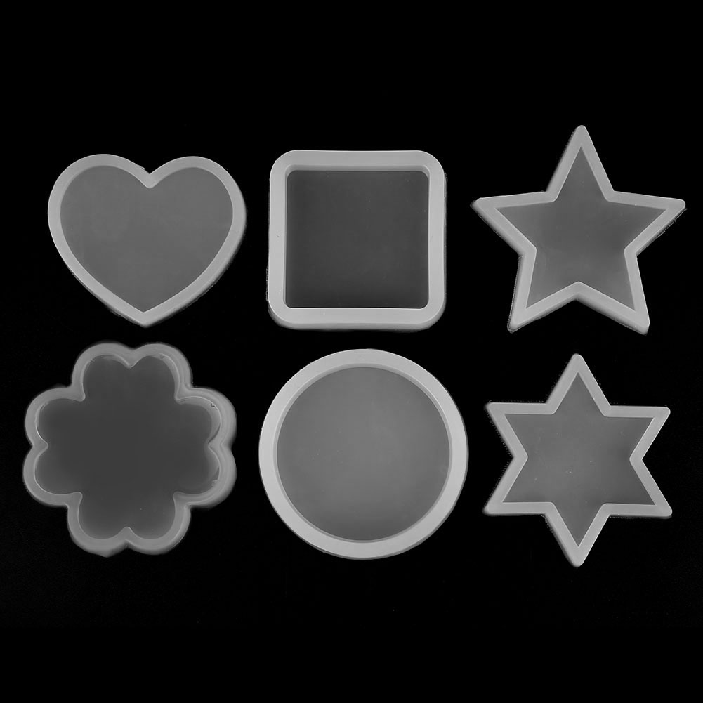 6-teiliges Silikonformen-set In Kreis-, Quadrat-, Herz- Und Sternform Zum Dekorieren Von Kuchen Und Pralinen, Ideal Zum Backen.