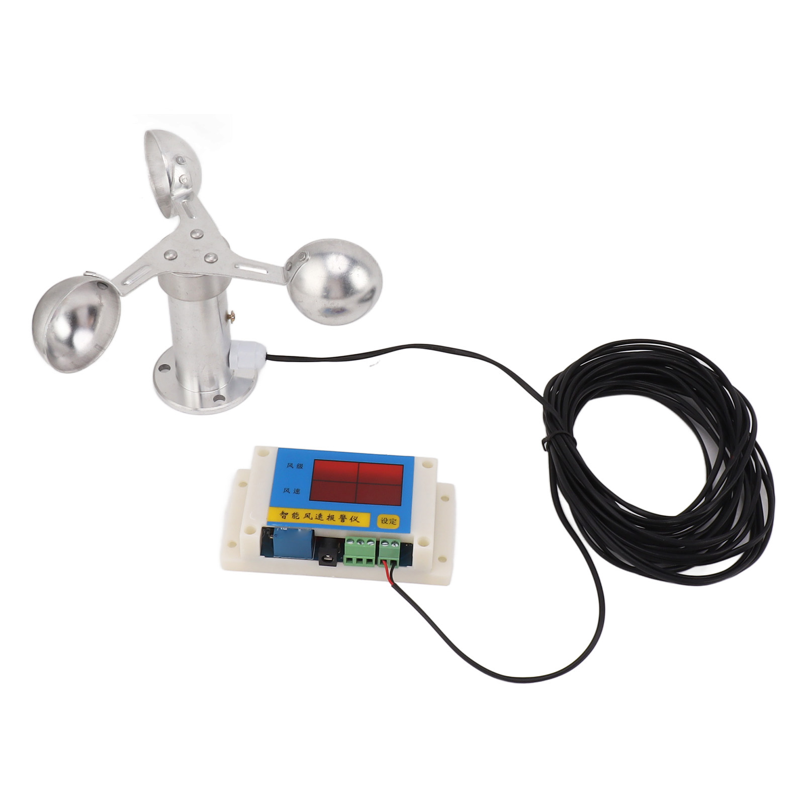 Dreiflügeliges Turmdrehkran-anemometer, Windgeschwindigkeitswarngerät Für Baustellen, Bahnhöfe Und Wetterstationen, 5 V