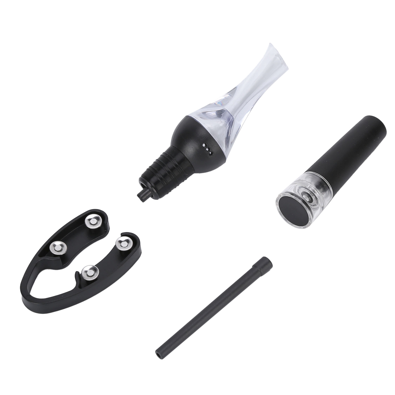 Set Aus 4 Weinbelüftern, Ausgießern Mit Vakuumverschlüssen, Folienschneidern Und Schläuchen Für Private Küchen, Bars Und Restaurants.