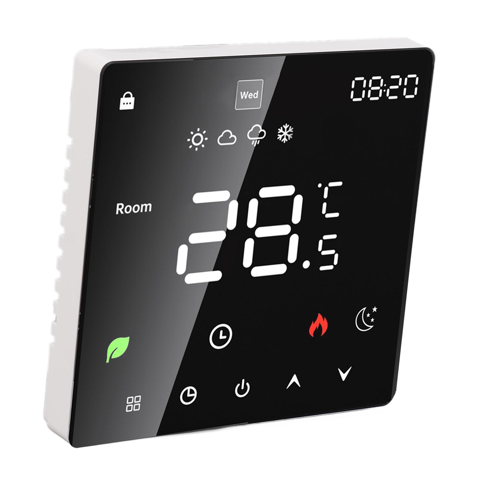 Digitales 3a-thermostat Mit Lcd-display, Intelligentem, Programmierbarem Touchscreen Für Warmwasserheizkessel Und Klimaanlagen, 90–240 V, Wlan
