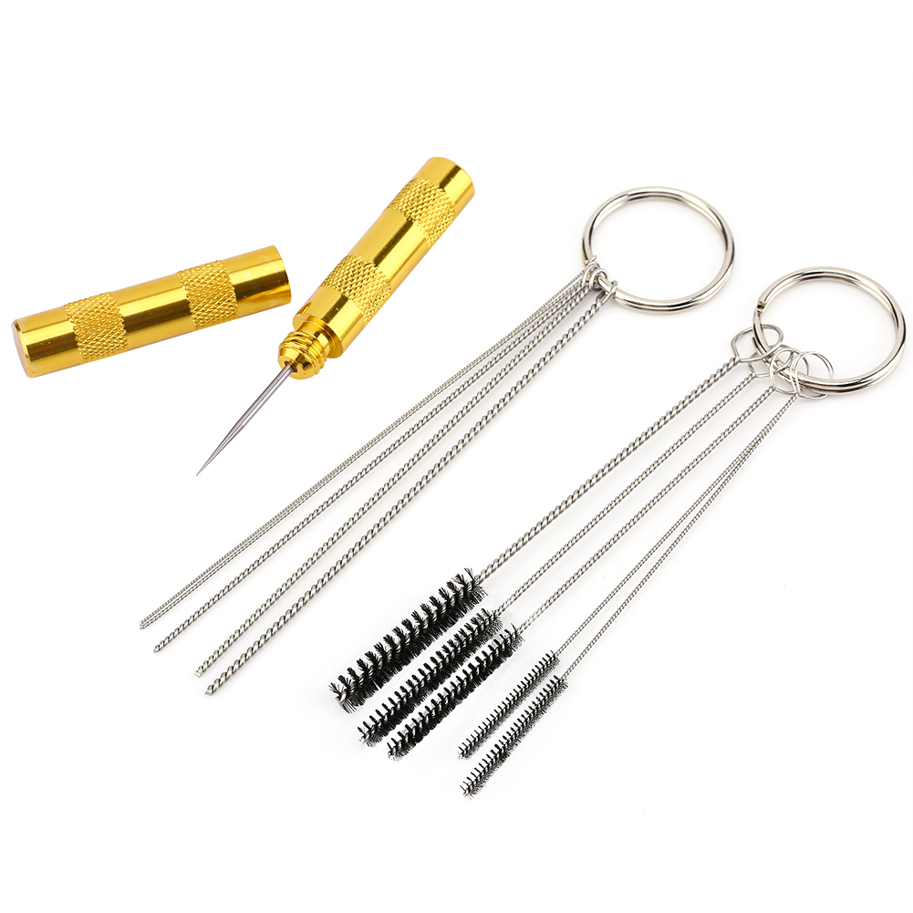 Reinigungs- Und Reparaturset Für Airbrush-pistolen, Edelstahlnadel Und -bürste, Wartungswerkzeugset
