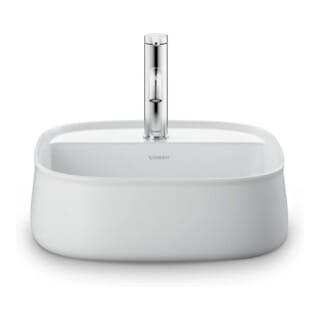 Duravit Aufsatzbecken Zencha 42x42cm, m L, HLB, o Ü, gs, we s-matt