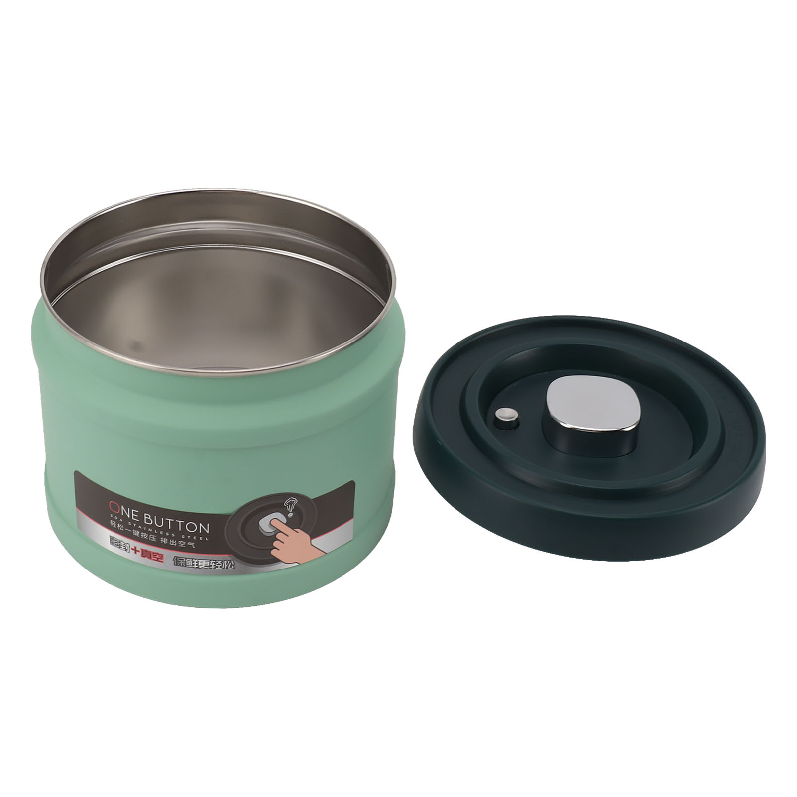 Luftdichter Edelstahl-vorratsbehälter Mit Vakuumverschluss, Für Tee, Kaffee, Bohnen, Mehl, Müsli, Zucker, Pfefferminze, 1100 Ml, 14,2 X 11,5 Cm