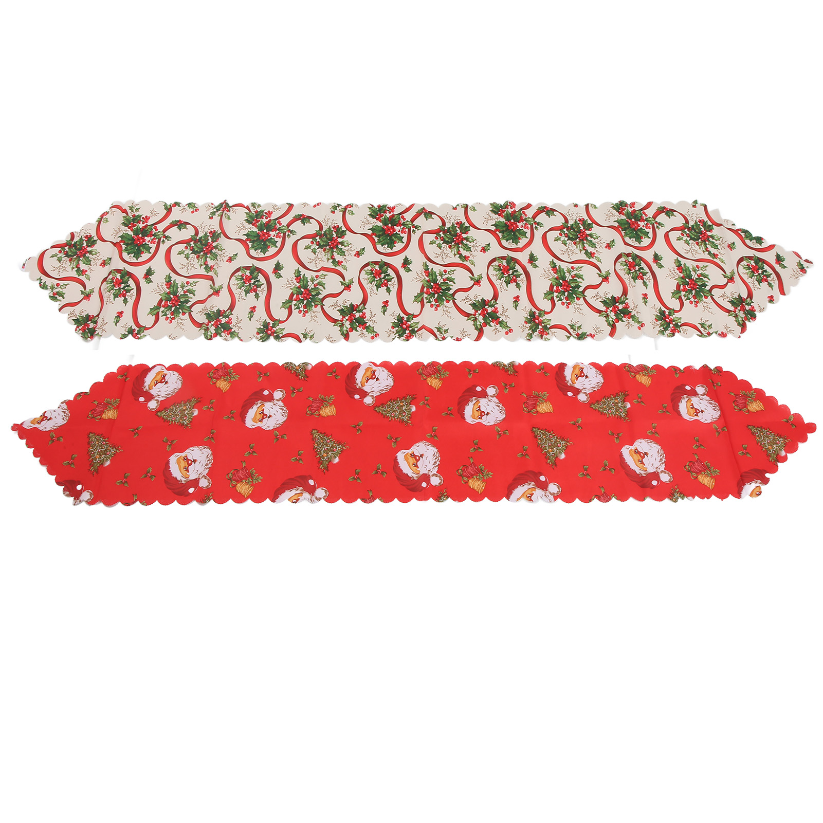 2-teiliges Tischläufer-set Für Weihnachten, 2 Designs, Elegante Druckmuster, Waschbar, Festliche Dekoration Für Die Feiertage
