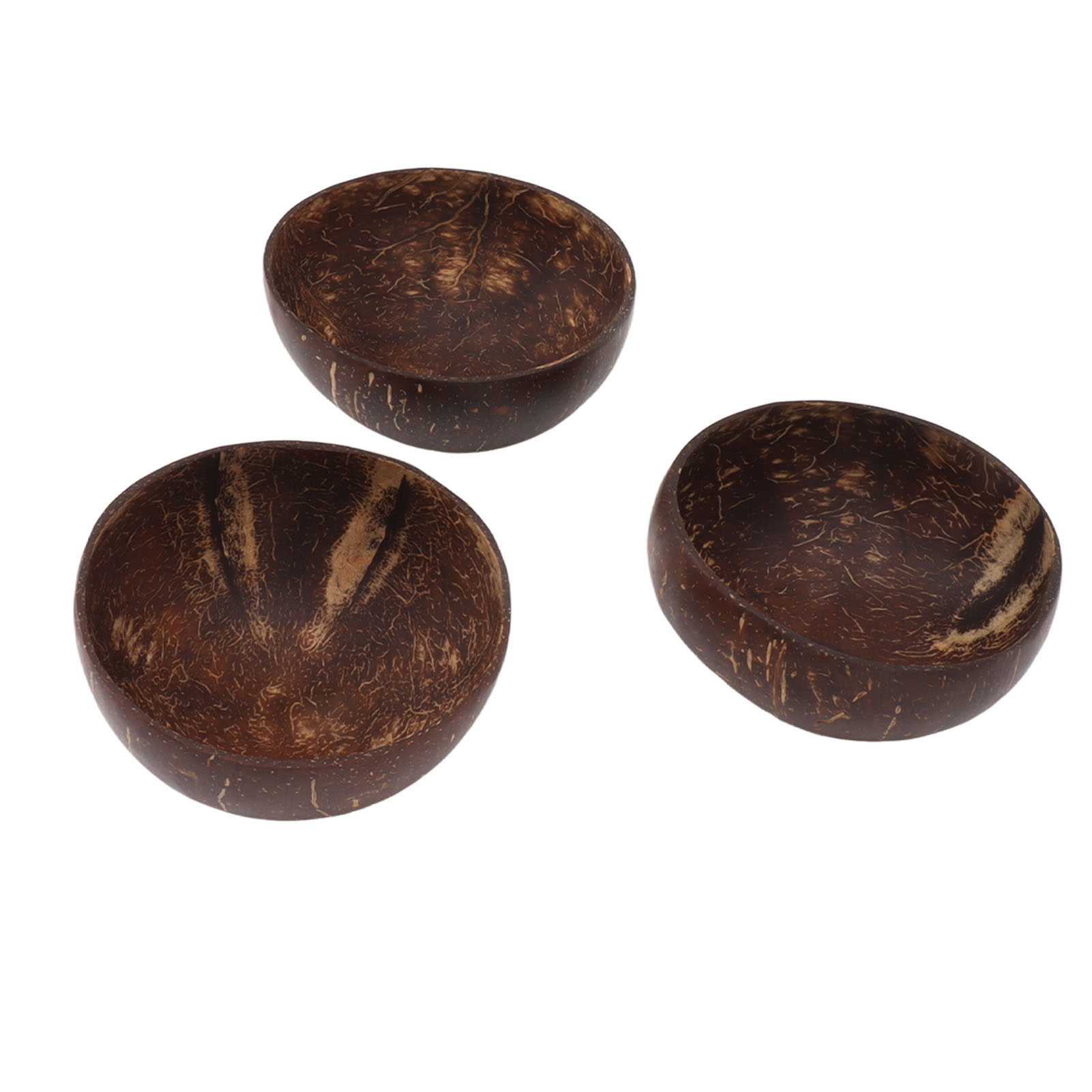Wiederverwendbarer, Handpolierter, Auslaufsicherer Kokosnussteller Set Aus Kokosnussschalen Für Reis, Dessert, Salat Und Frühstück