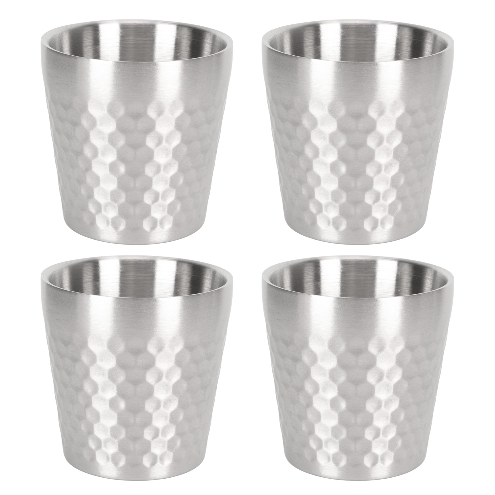 Set Mit 4 Doppelwandigen Bechern Aus Edelstahl 304, Dickwandige Isolierbecher Für Heiße Und Kalte Getränke, Ideal Für Büro Und Camping