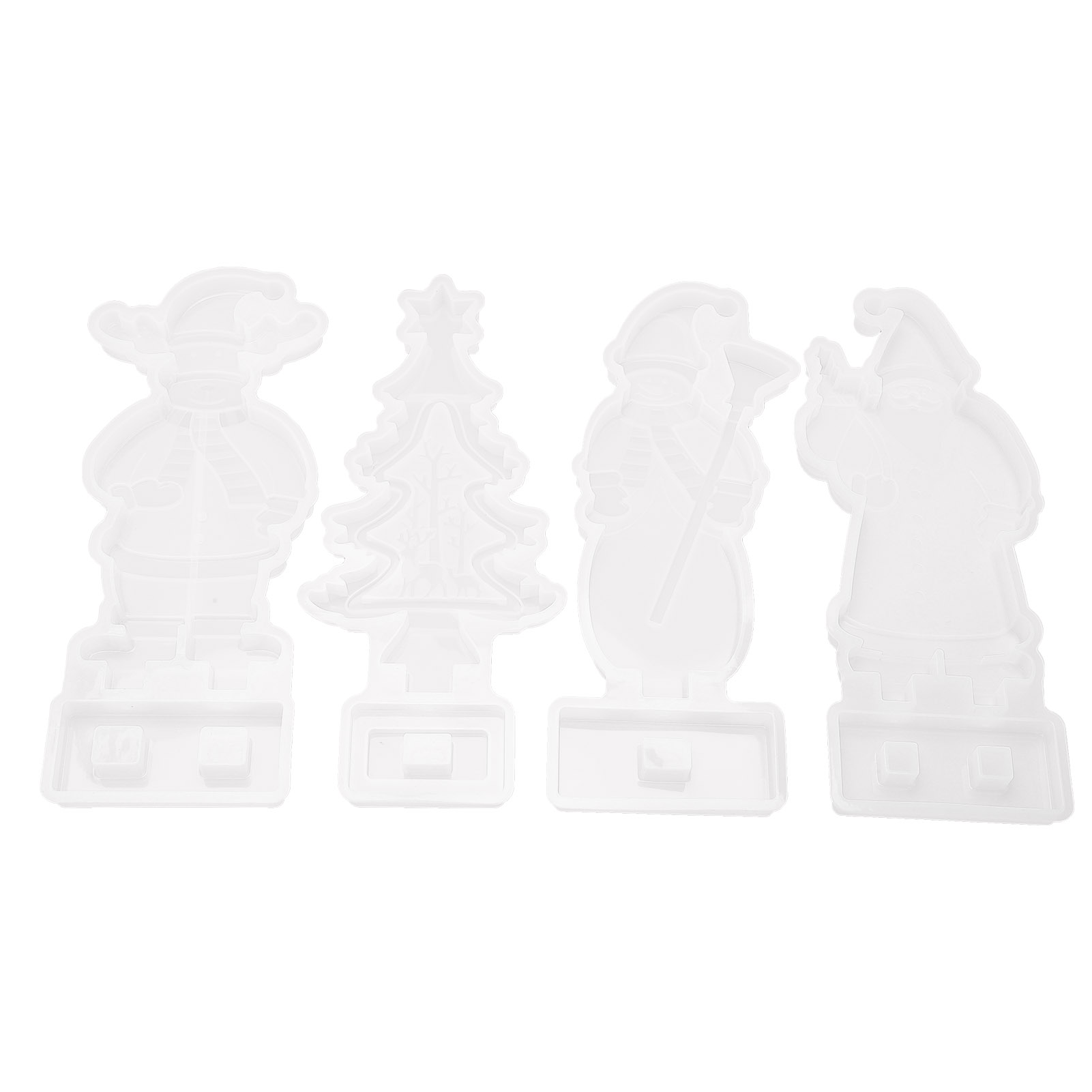 4-teiliges Silikon-formenset Für Weihnachtsbäume Aus Kunstharz, Reißfest, Abwaschbar, Wiederverwendbar, Zum Selbermachen