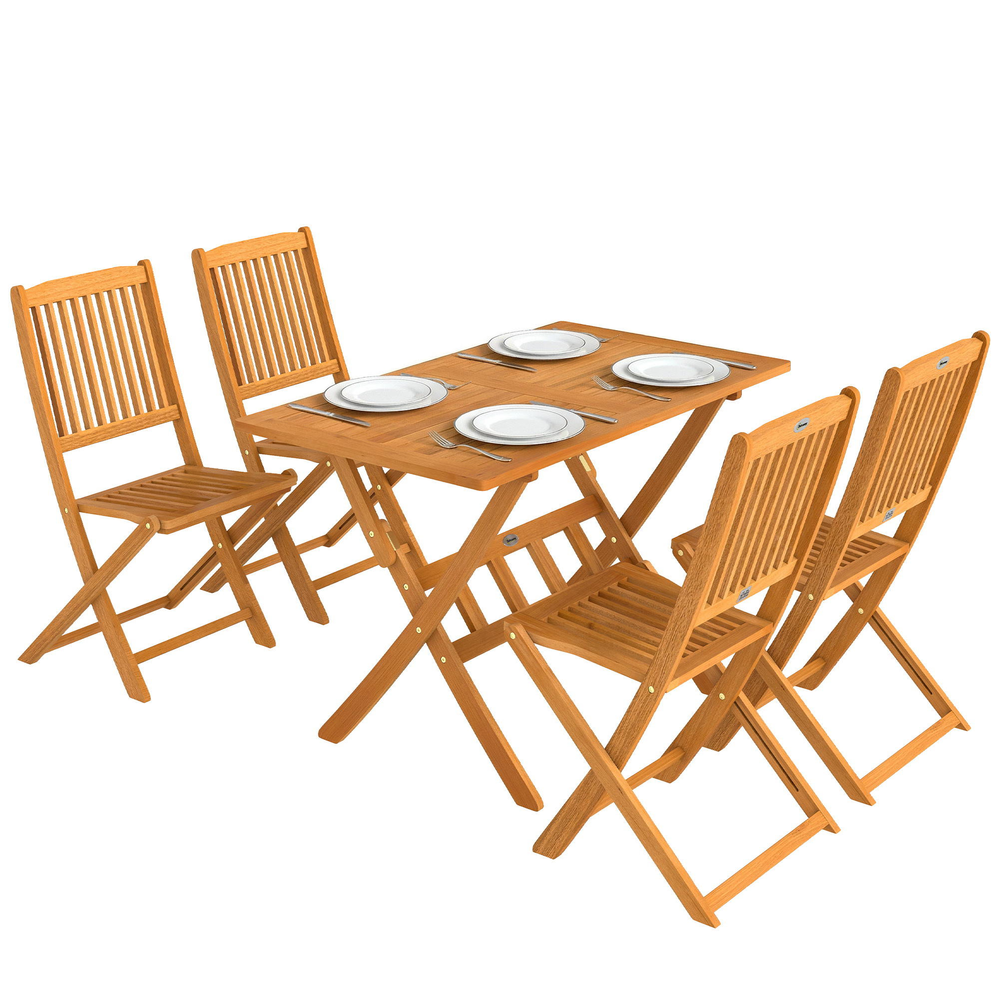 5-teiliges Garten-set, Tisch Und 4 Klappstühle