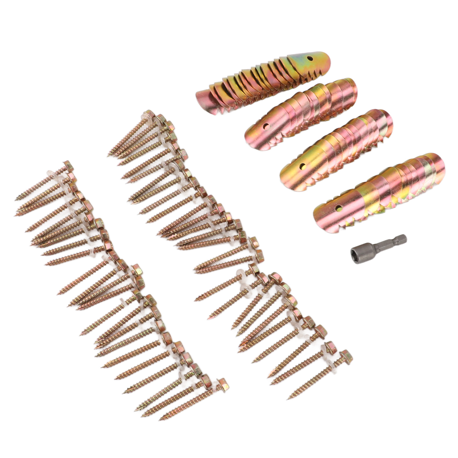 Packung Mit 50 Rostbeständigen, Verzinkten Zaunklammern Aus Kohlenstoffstahl Mit Innensechskantschlüssel Zur Reparatur Von Drahtgeflecht.