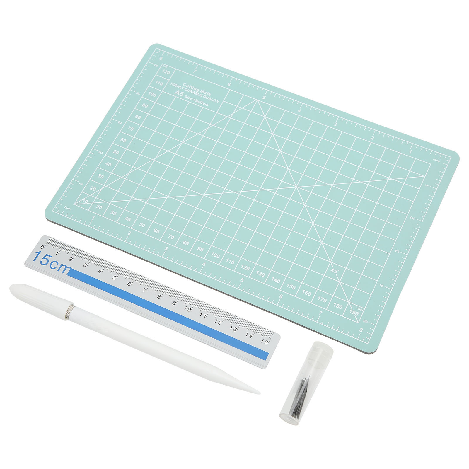Tragbares Präzisionsschneidset Zum Selbermachen, Graviermesser, A5-aluminiumlineal, Schneidematte, 12-klingen-set
