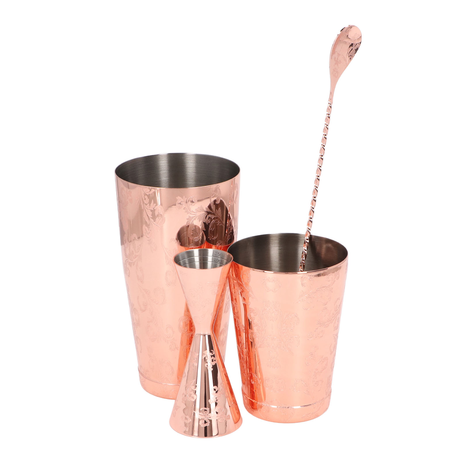 4-teiliges Multifunktionales Boston-cocktailshaker-set Aus Edelstahl 304 Mit Vintage-sieb.