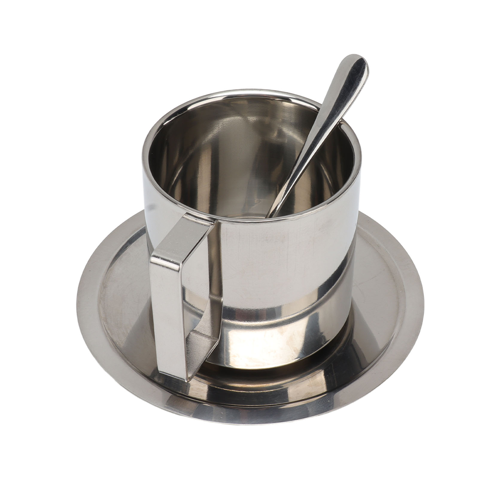 Set Doppelwandiger Edelstahl-kaffeebecher, Rostfrei, Modern, Für Latte Macchiato, Cappuccino, Tee, 260 Ml, Für Zuhause, Büro, Café, Camping