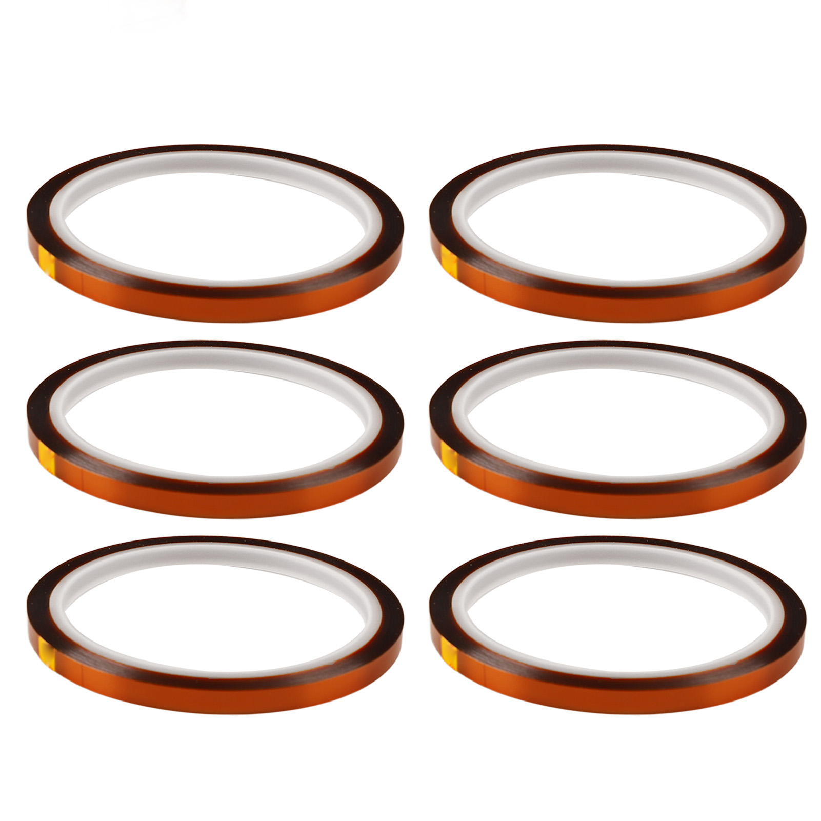 Dunkelbraunes Thermoklebeband, 6 Stück, 6,1 Mm Breit, 33,4 M Lang, Hochtemperaturbeständig, Pi-folie, Für Sublimationsdruck, 0,05 Mm Dick, Hitzebeständig Bis 260 °c