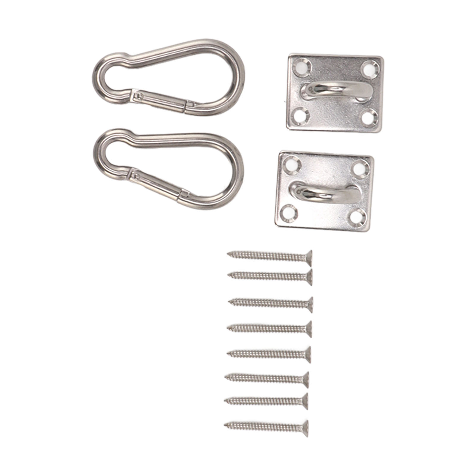 Set Aus 2 Outdoor-haken (200 Kg Tragkraft) Mit Vierkantöse Und Karabinerhaken Aus Edelstahl 304 Für Hängematten Und Yoga Auf Der Terrasse