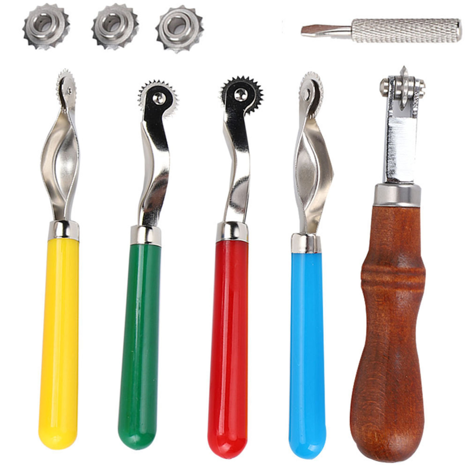 Set Mit 5 Ledermarkierungsrädern, Spitzes Kopierwerkzeug Für Handnähte, Bastelspreizer