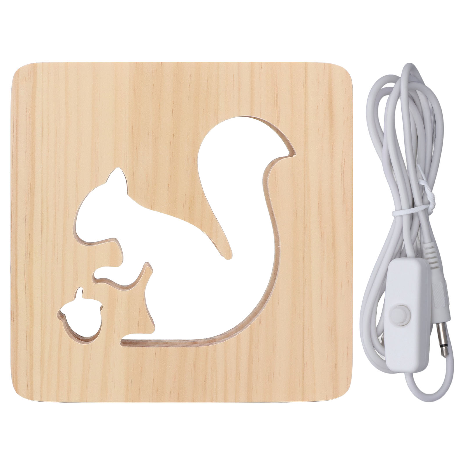 Niedliches Eichhörnchen-nachtlicht Mit Hohlem Design, Warmem Led-usb-licht, Ideal Für Büro Und Schlafzimmer