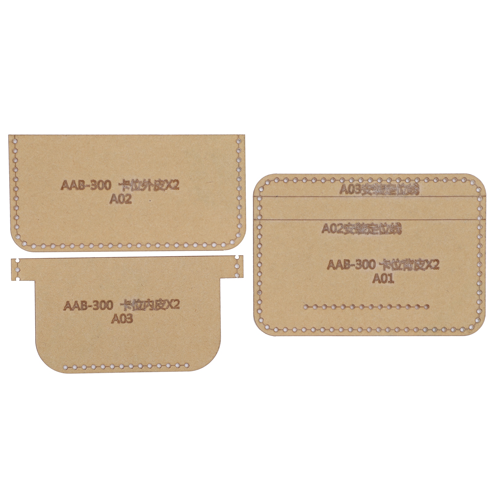 Set Mit 3 Acryl-schablonen Für Diy-kartenherstellung, Ledergeldbörsen-schablone, Bastelwerkzeuge