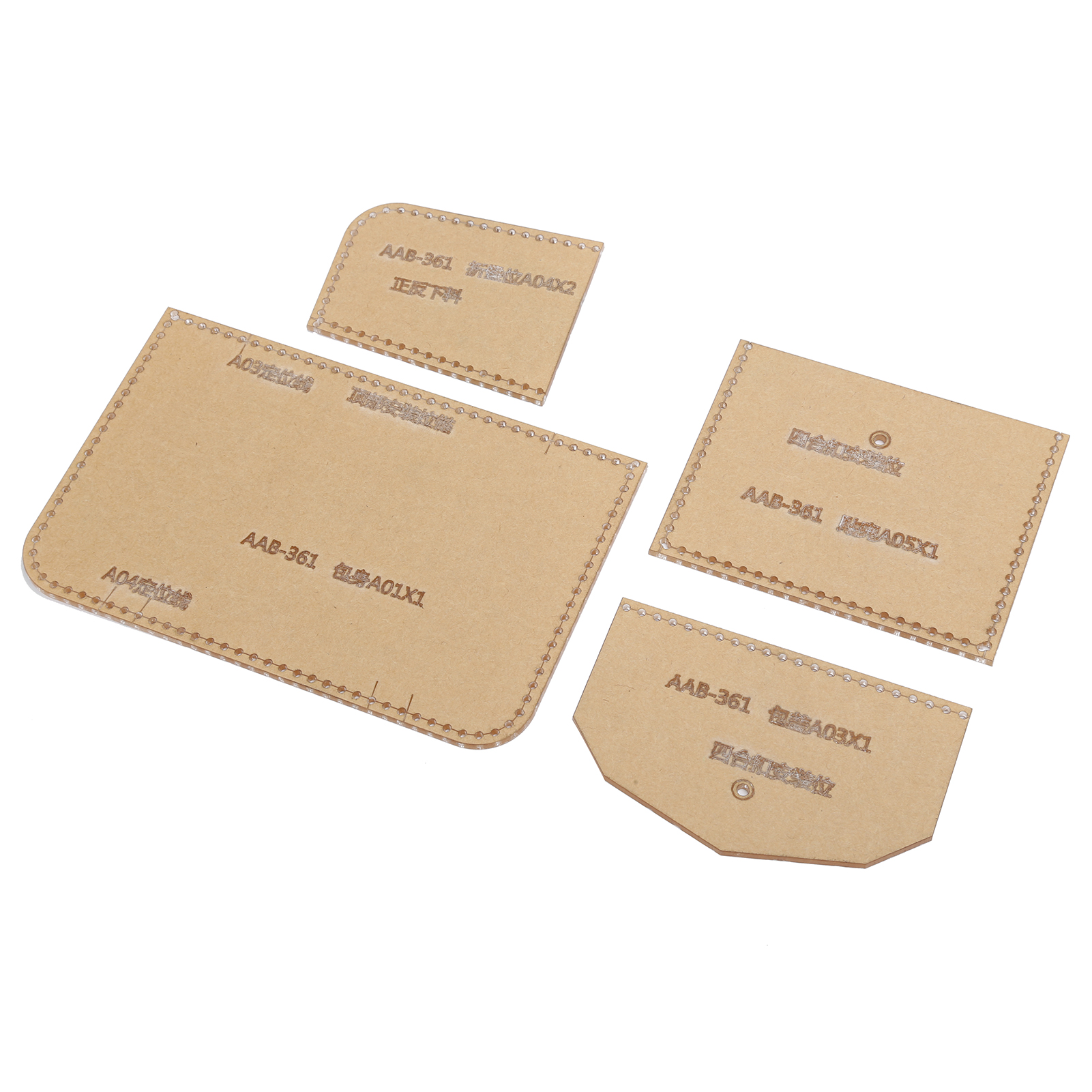 Set Mit 4 Acryl-schablonen Für Selbstgemachte Geldbörsen, Kartenetuis Und Münzbeutel Mit Reißverschluss