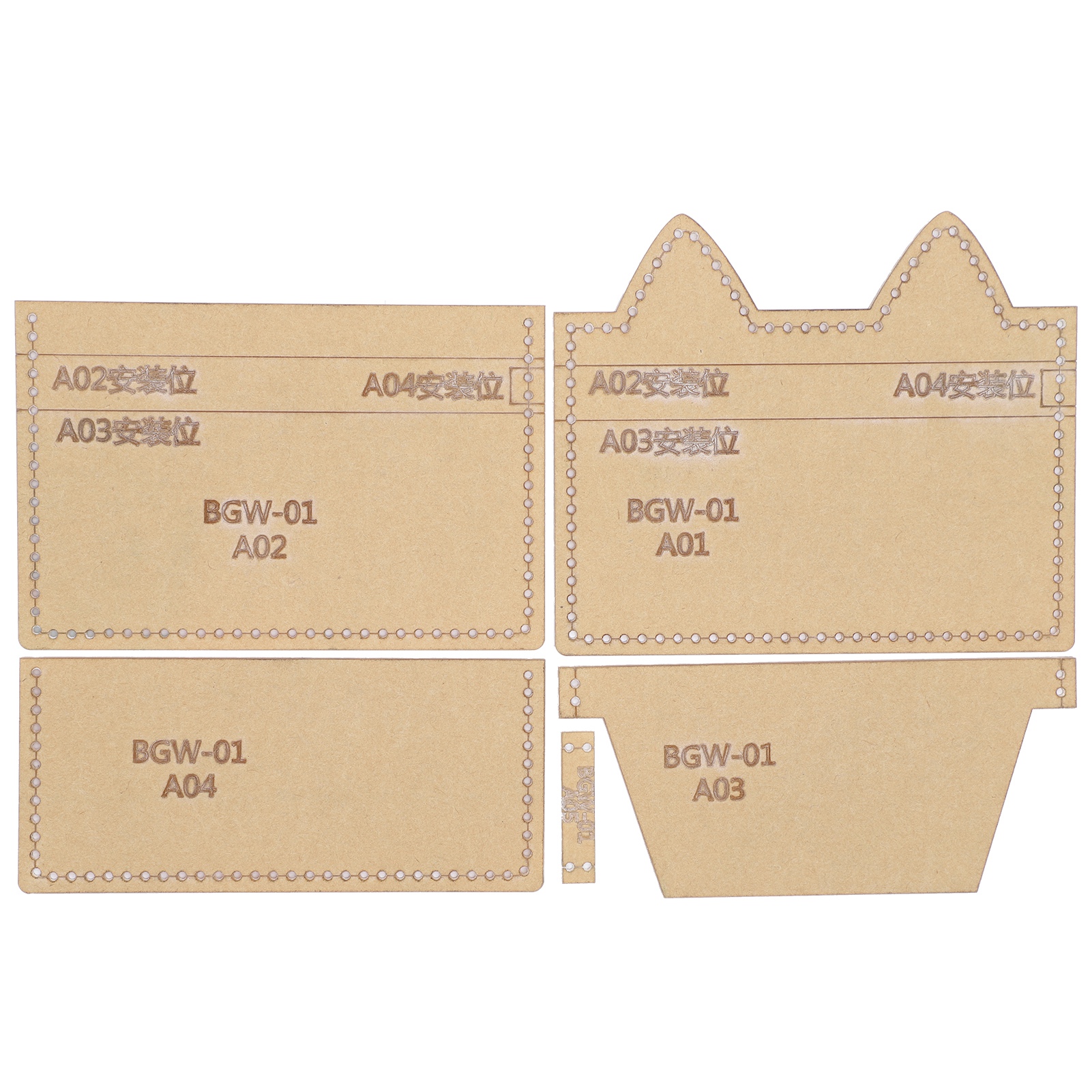 Set Mit 5 Acryl-schablonen Für Münzbörsen, Diy-muster Für Leder, Handgefertigte Geldbörsenform