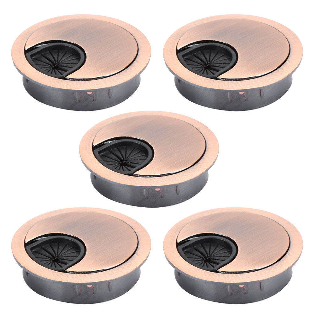 Set Mit 5 Tischdurchführungen Aus Zinklegierung, 50 Mm Durchmesser, Rotbronze