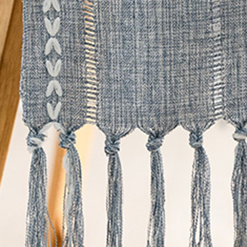 Elegante Retro-tischdecke Aus Handgewebtem Baumwollleinen Mit Fransen Und Blauem Kreuzmuster, Für Hochzeiten Und Zuhause