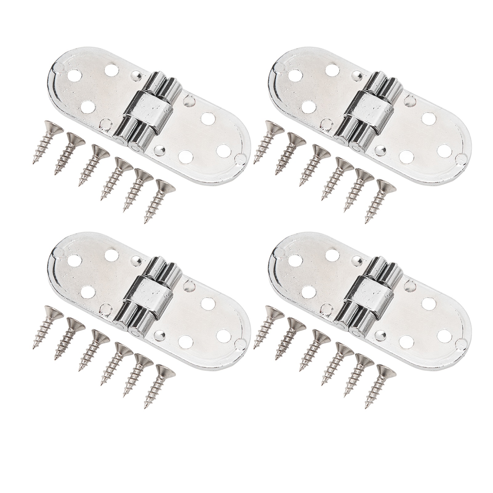 Satz Mit 4 180°-klappscharnieren, 2,3 Mm Dick, Metall-klappscharniere Für Klapptische Und Nähmaschinen, Poliertes Chrom