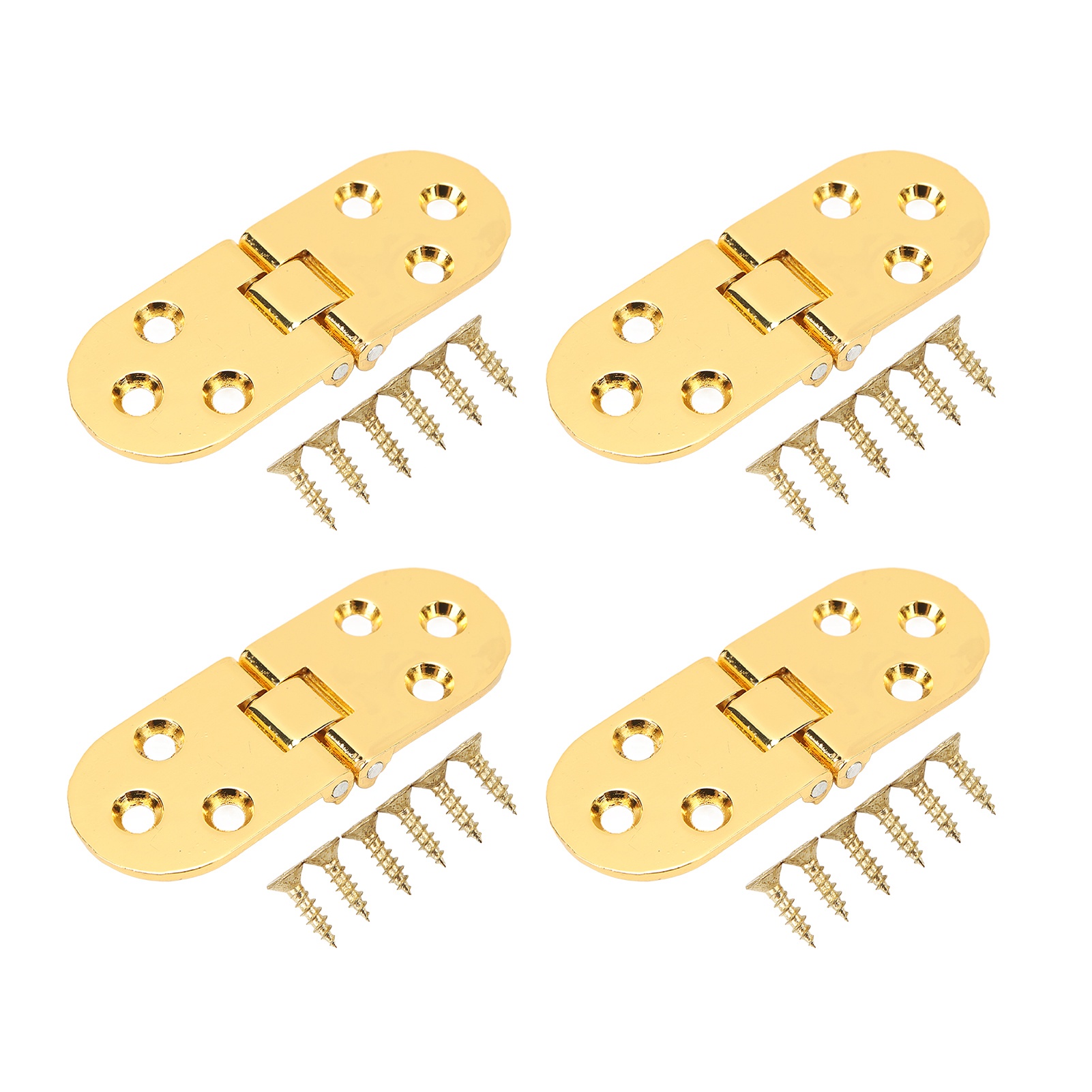 4er-packung 180°-klappscharniere, 2,3 Mm Dick, Metall, Für Klappbare Nähmaschinentische, Glänzend Gold