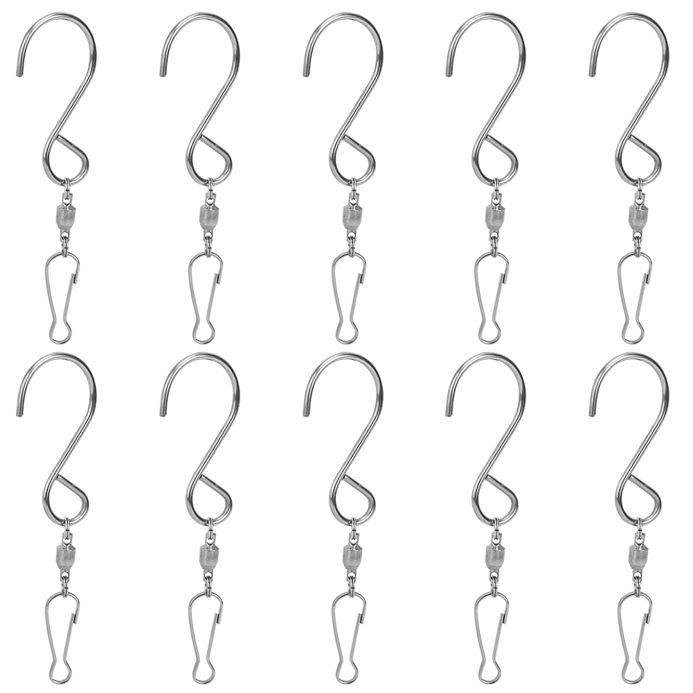 Set Mit 10 Spiralförmigen Drehhaken Aus Edelstahl, 360° Drehbar, Für Stabiles Aufhängen