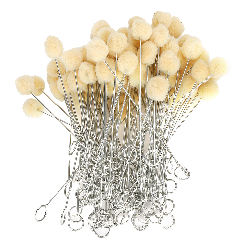100 Stück Woll- Und Lederapplikatoren, Ballpad, Färbeölpinsel, Metallgriff, Handgefertigtes Diy-werkzeug