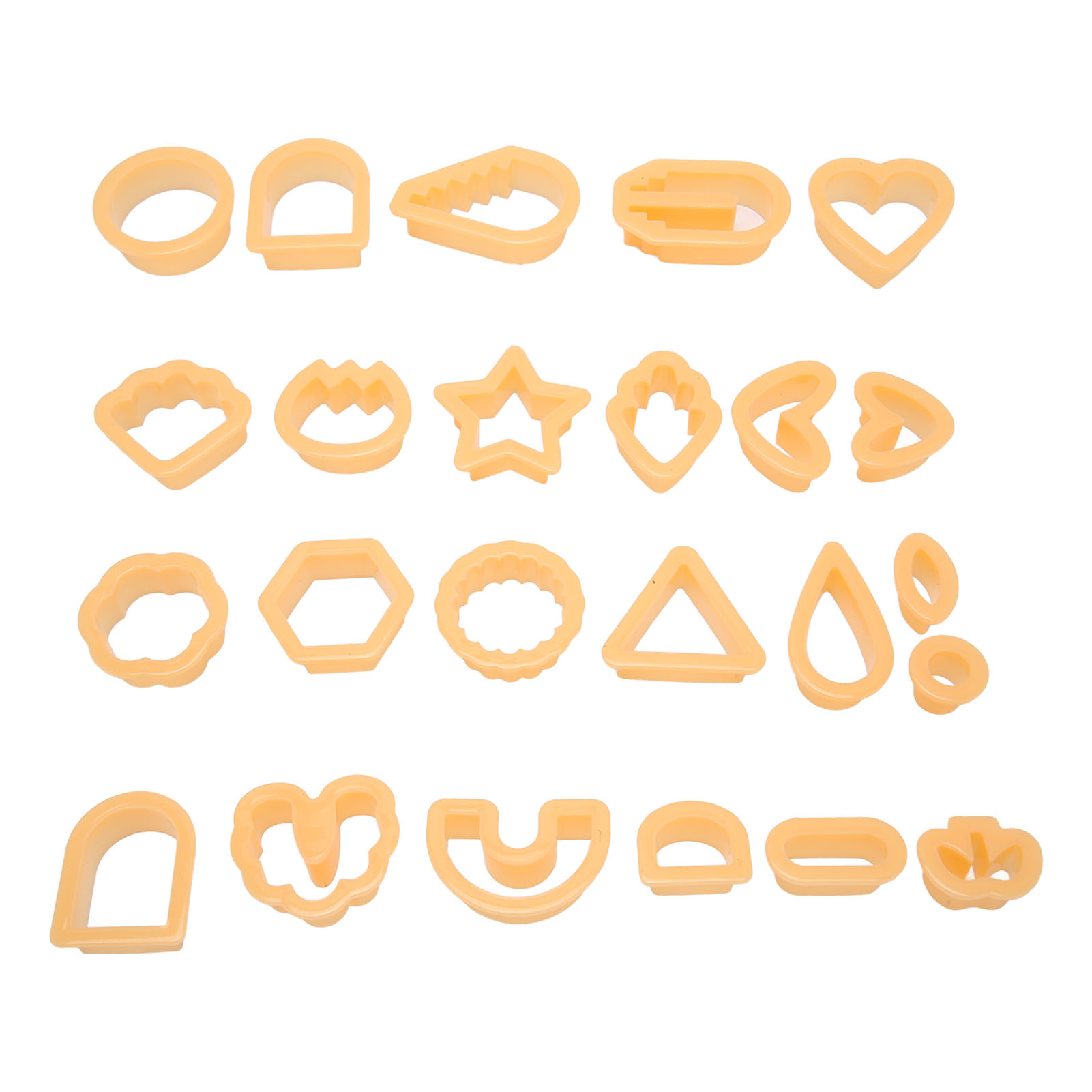 Set Mit 24 Ausstechformen Aus Polymerclay, Dicke Ränder, Für Diy-bastelarbeiten, Lebensmittelecht, Für Kuchen, Kerzen, Orange