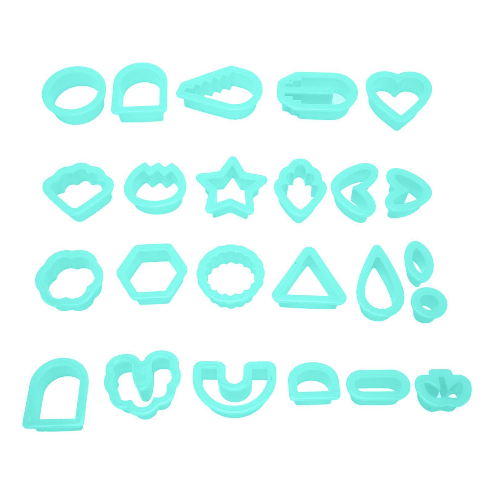 24-teiliges Diy-ausstechformenset Aus Polymerclay Mit Dicken Rändern, Lebensmittelecht Zertifiziert, Für Teig, Kerzen, Grün