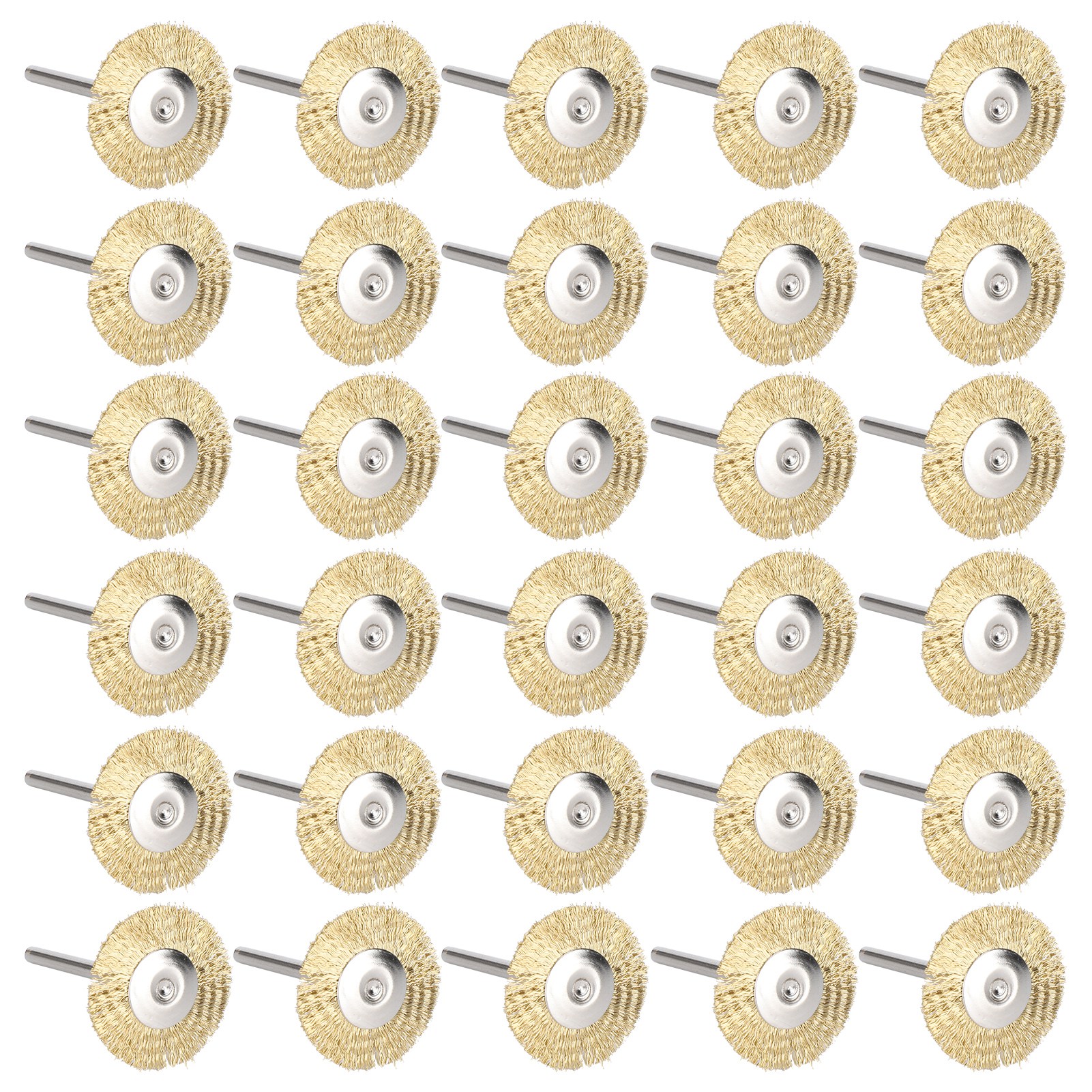 30-teiliges Mini-polierset Aus Messing Mit Flachen Bürstenscheiben Zum Entfernen Von Rost, Korrosion Und Farbe Von Holz