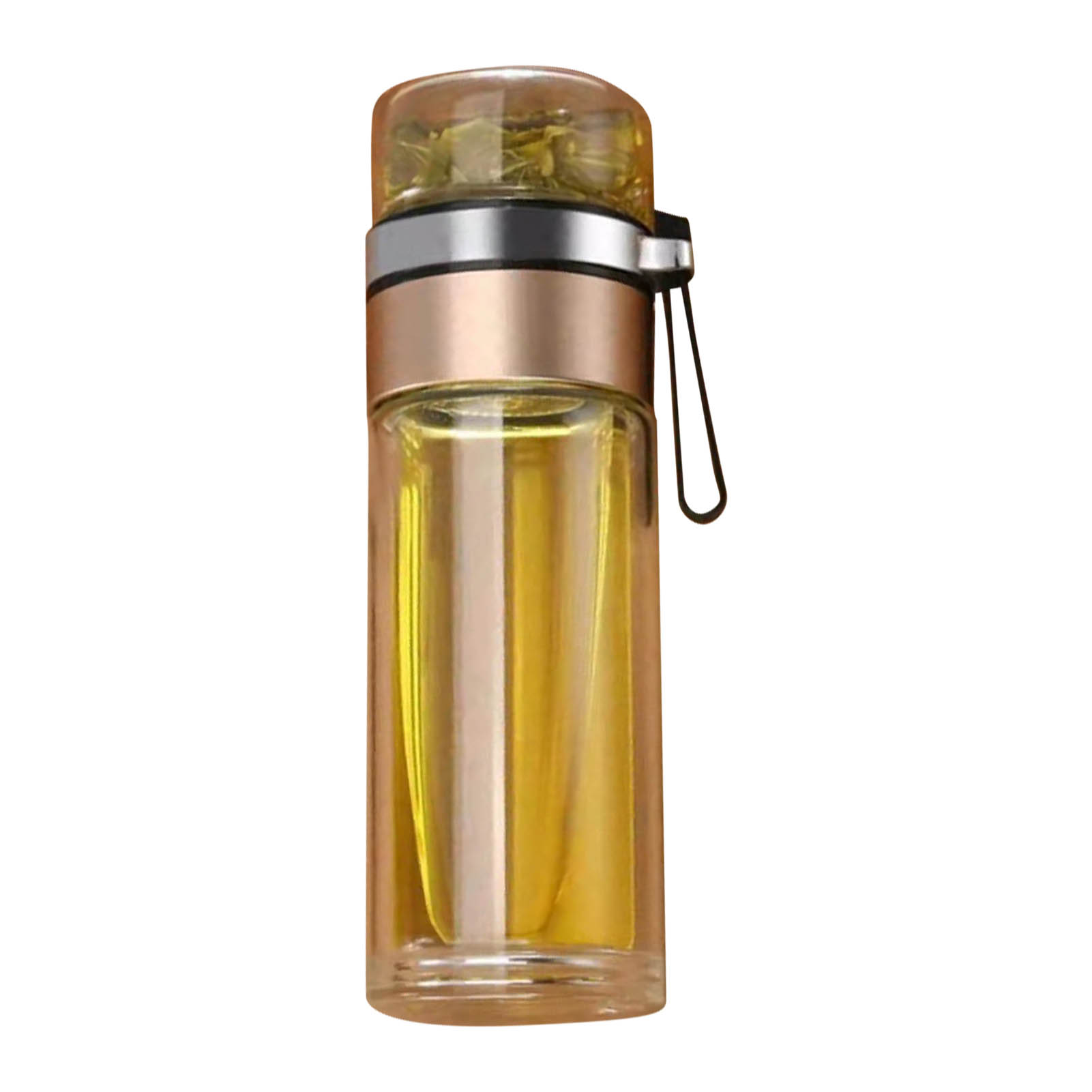 Tragbare Teeflasche Aus Klarglas, Wasserflasche Mit Tee-wasser-trennwand, Gold