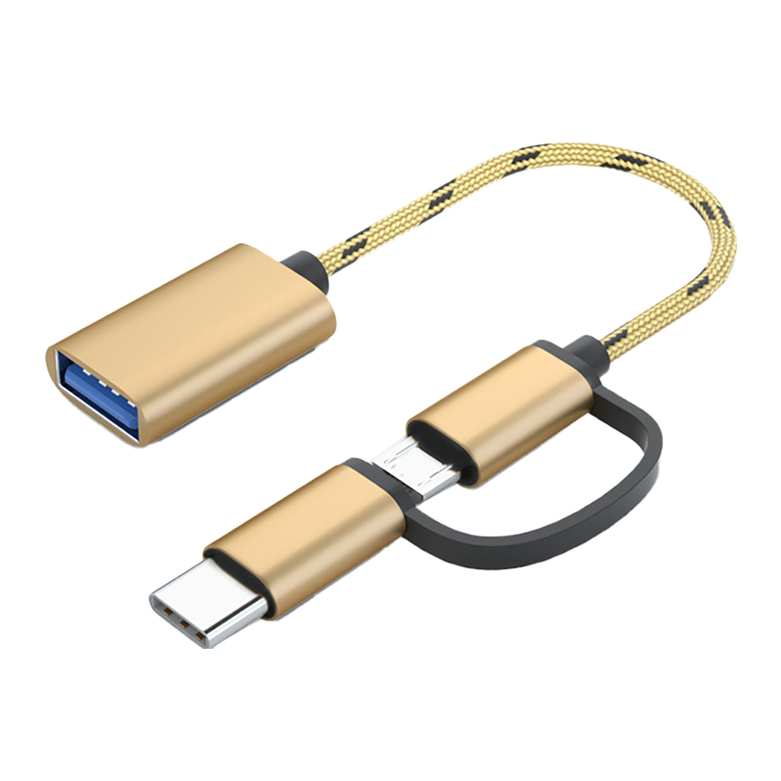 Goldenes Usb 3.0 Otg-kabel, Typ-a-auf-micro-adapter, Multifunktionales Tragbares Usb-auf-typ-c-kabel