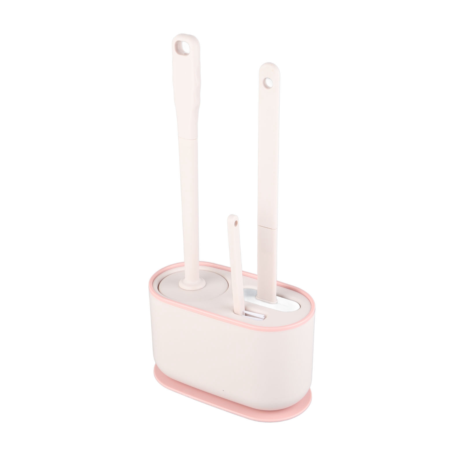 Set Mit Wc-bürsten Mit Langem Griff, Für Gründliche Reinigung, Multifunktional, Mit Wandhalterung, Fürs Badezimmer, Kirschrosa