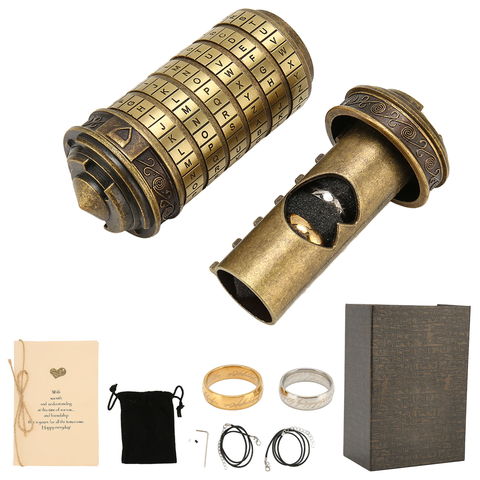Klassisches, Elegantes, Verstellbares Und Praktisches Diy-briefschloss Aus Bronzefarbenem Und Grünem Zinklegierungsspielzeug