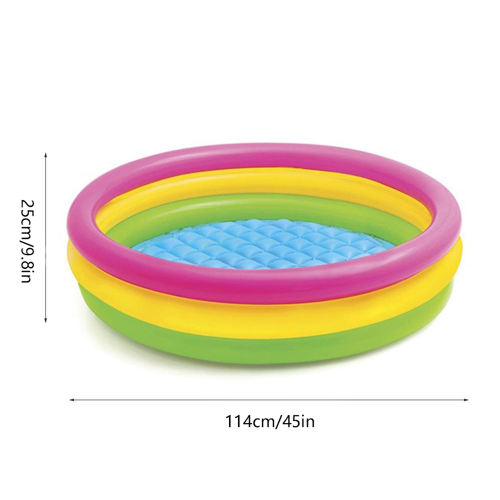 Babypool (60 Cm/90 Cm/114 Cm), 3 Farben, Regenbogen, Rund, Pvc, Aufblasbar, Inklusive Pumpe
