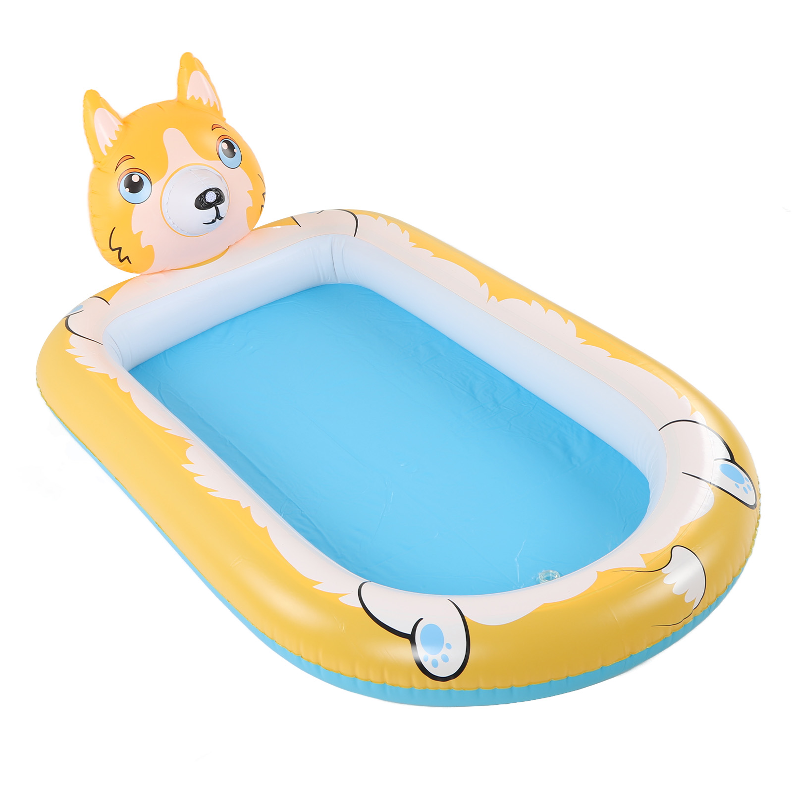 Aufblasbarer Pvc-pool Mit Sprühnebelsystem, Spritzmatte Für Kinder Und Hunde, Spielbrunnen Für Den Garten