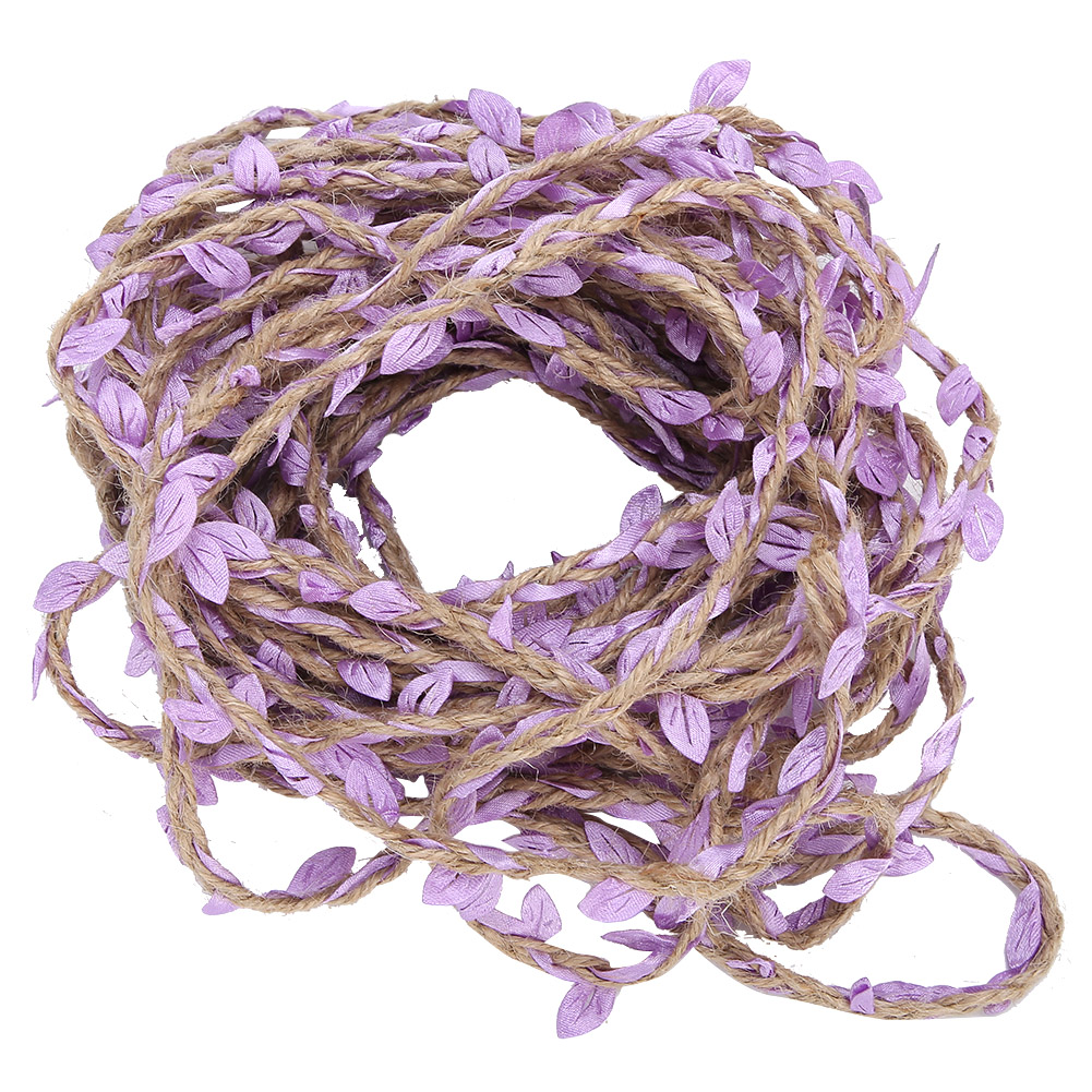 Künstlicher, Geflochtener Blättergirlande, 10 Meter, Hanfseil, Diy-strauß, Lila Accessoires