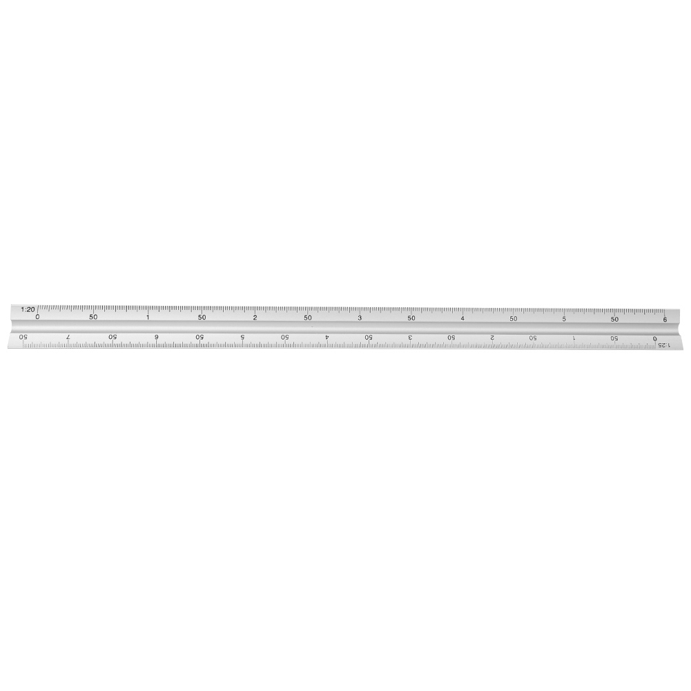 30 Cm Langes Dreieckiges Aluminiumlineal, Multifunktionales Messwerkzeug Für Ingenieurwesen Und Technisches Zeichnen