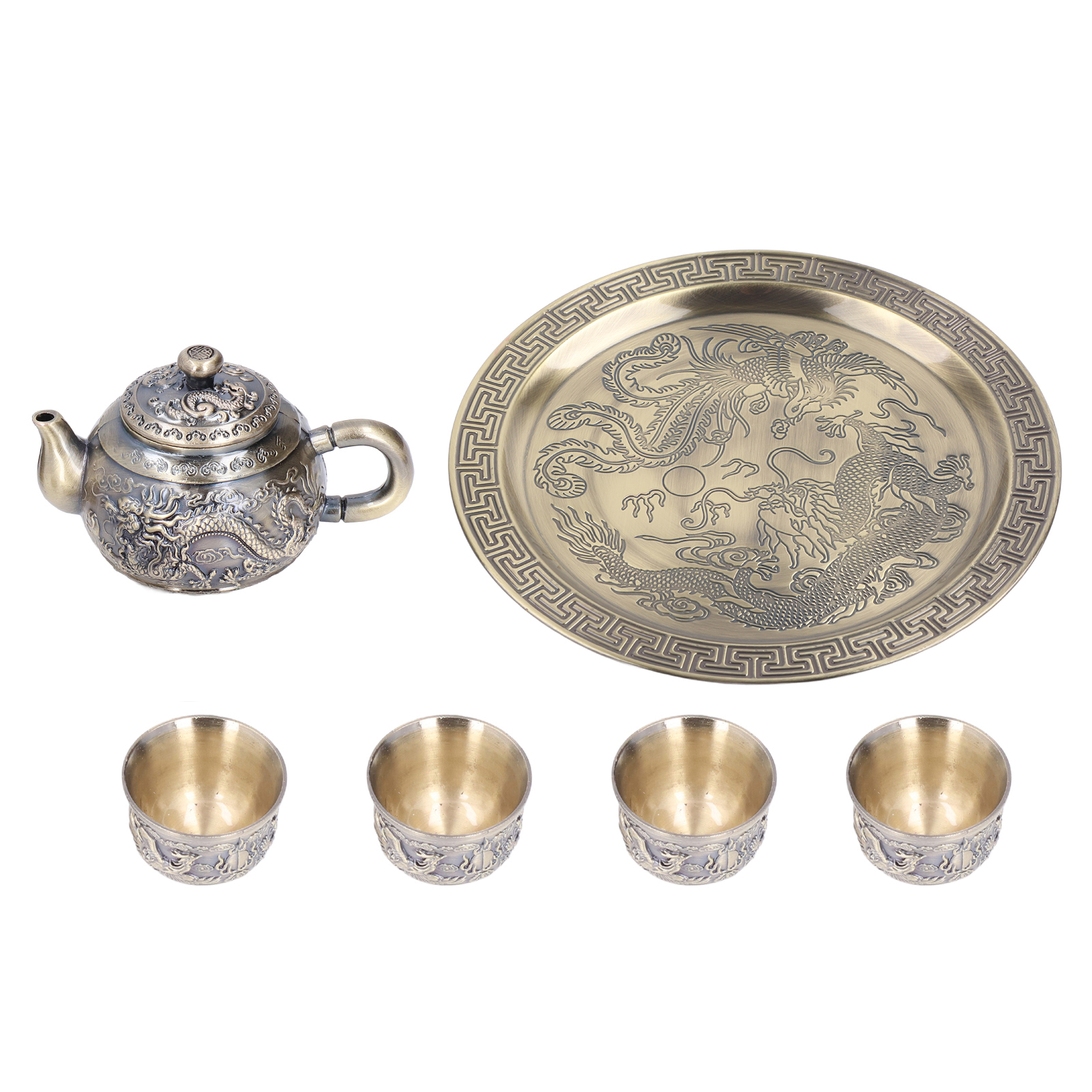 Vintage-luxus-teekanne Aus Metall Mit Geprägtem Muster, Marokkanisches Teeservice Mit Tassen Und Tablett, Tischdekoration, Geschenk