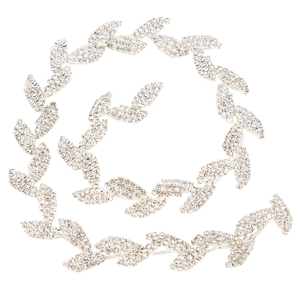 Strassband 1,5 Cm X 1 Yard (ca. 91 Cm), Blattmuster, Aaa-diamanten, 90 Cm Rolle, Geschenkdekoration