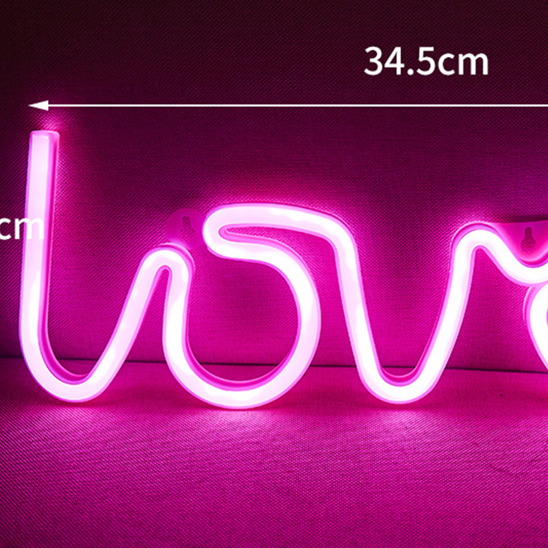 Led-leuchtschild „love“ Aus Neon-ps Und Acryl, Liebeslampe Mit Aufhängelöchern Für Liebesbekundungen Und Heiratsanträge, Rosa, Batteriebetrieben