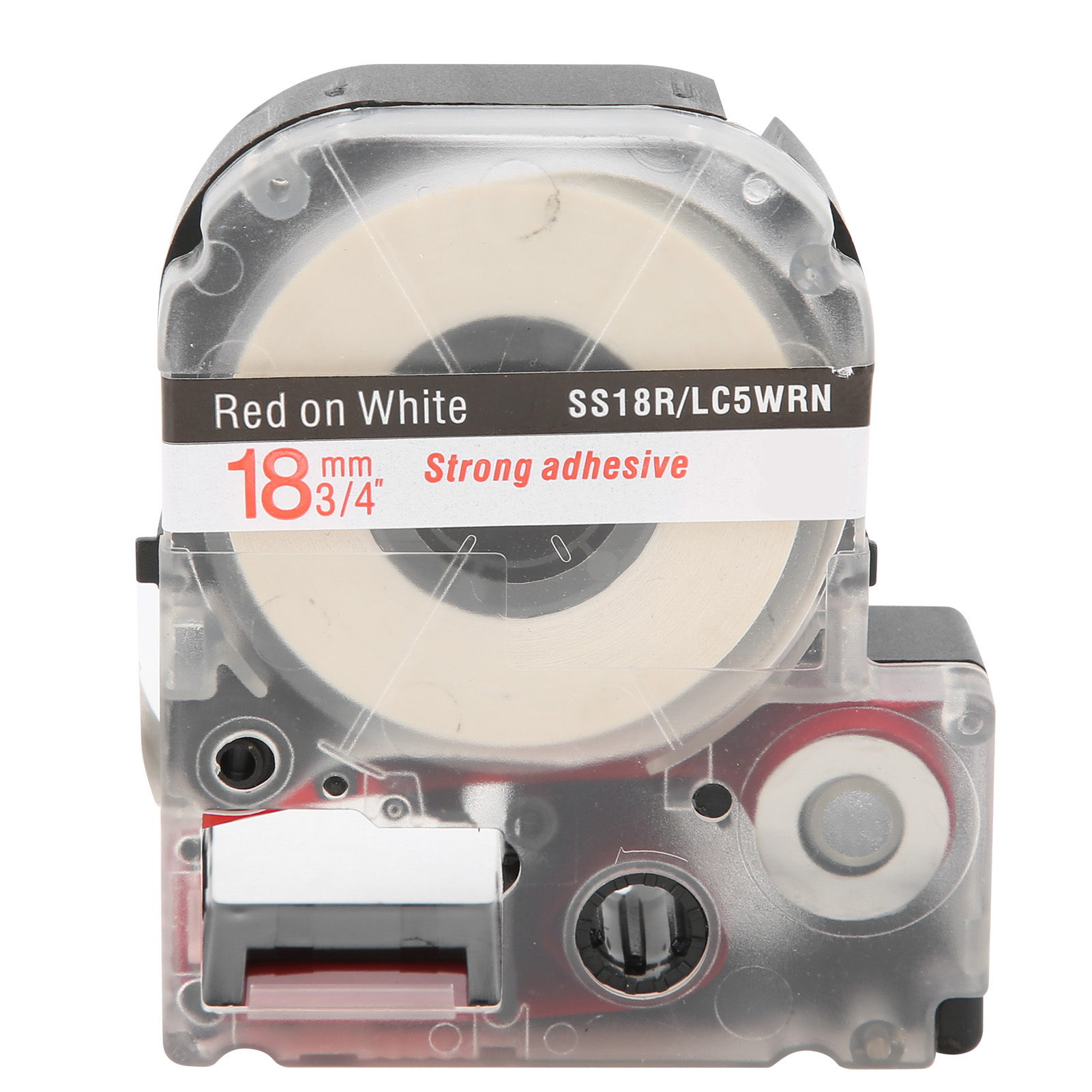 18 Mm Breites, Wasserfestes Pet-etikettenband Für Epson/kingjim-drucker, Weißer Hintergrund Mit Roter Schrift