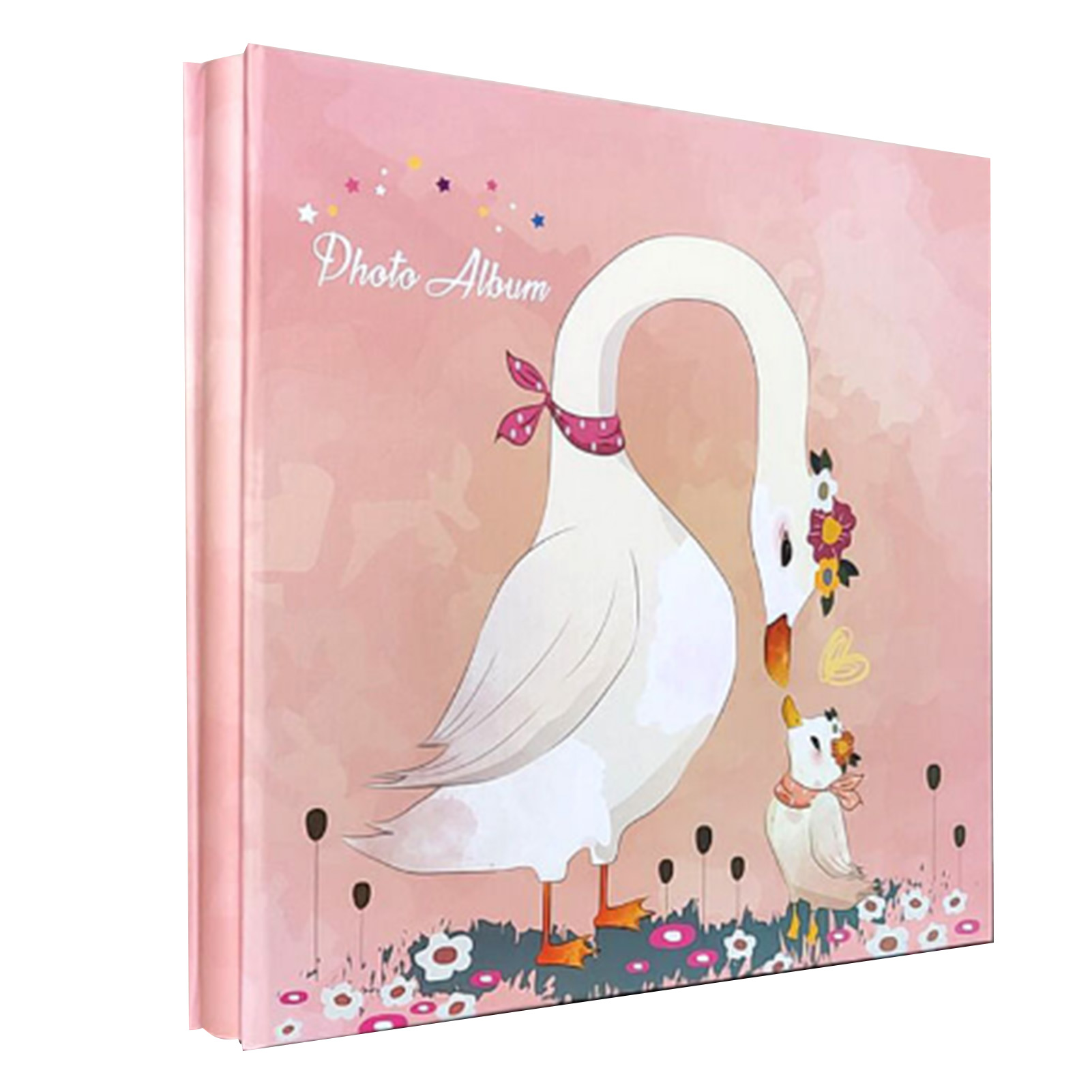 6-zoll-fotoalbum, 500 Blatt, Transparente Pvc-innenfolie, Aluminium-schraubbindung, Wasserfester Einband, 4r-fotobuch, Unlaminiert, Schwarze Seiten, Schwanenmotiv