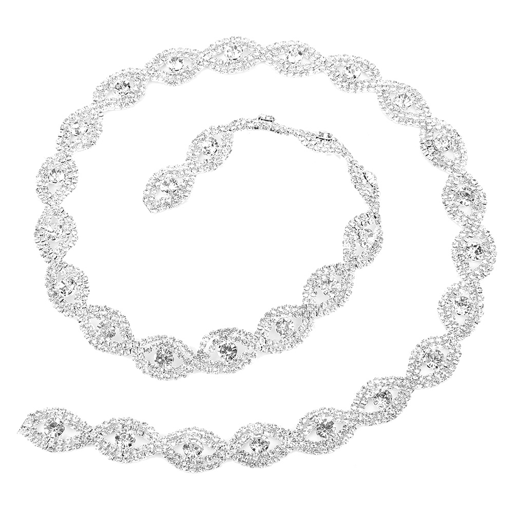 Yard Strass-krallenkette, Diy-dekoration, 1,5 Cm Breit (weiße Strasssteine)