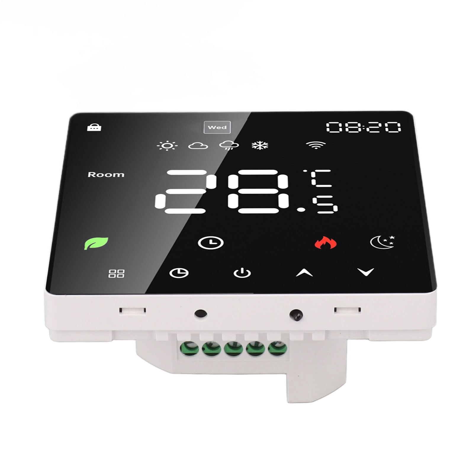 Programmierbarer 16a-thermostat Mit Farb-lcd-touchscreen Für Pc, Elektrische Heizung Für Haus, Hotel Oder Büro, Wechselstrom 90–240 V, Kein Wlan