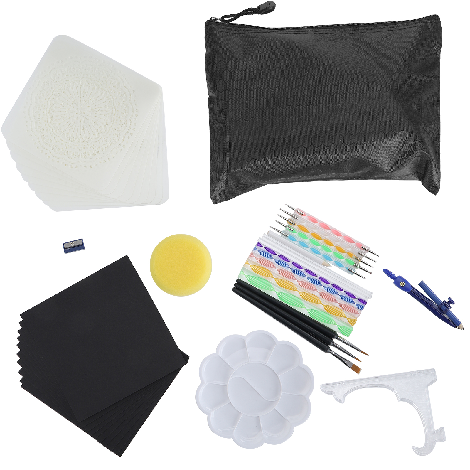 43-teiliges Mandala-punktierwerkzeug-set, Diy-schablonen, Farbstifte Und Zubehör