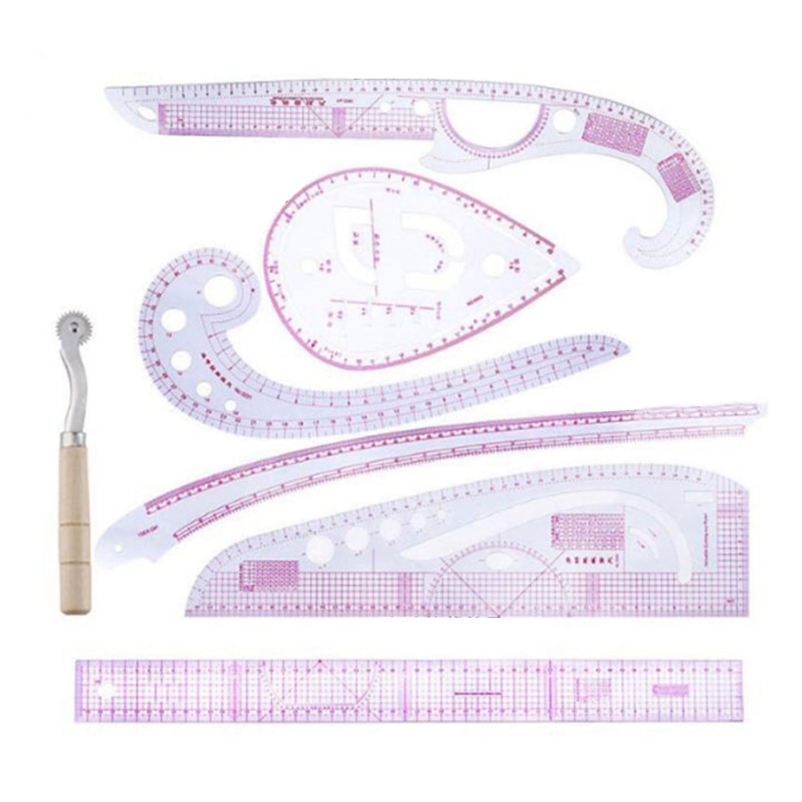 Set Mit 7 Nählinealen Zum Messen, Gebogenen Stofflinealen, Diy-schnittmustererstellung, Bekleidungskreation, Schneiderwerkzeug.