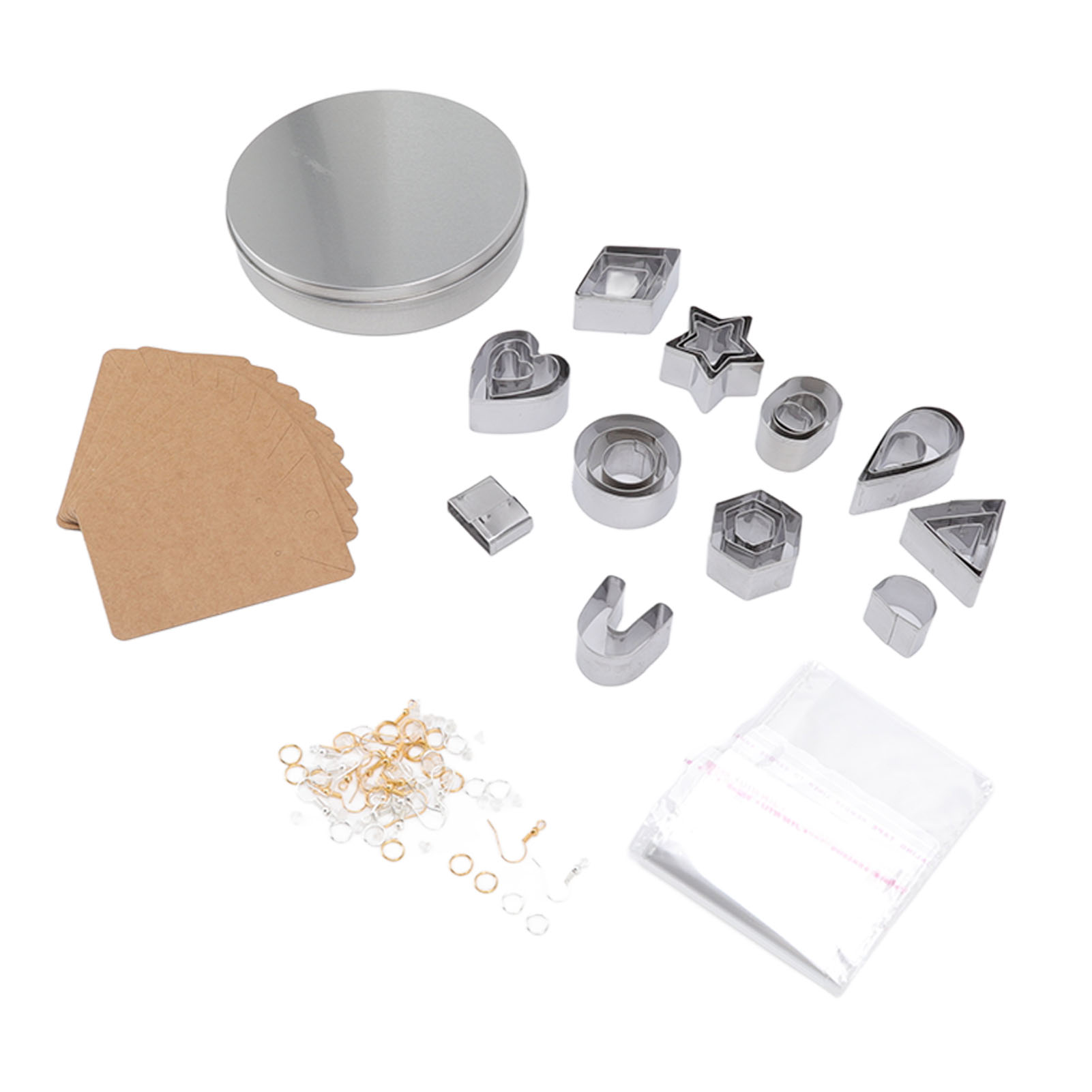 127-teiliges Ausstechformen-set Aus Edelstahl Für Polymerclay, Diy-ohrring-set Mit Metalldose, Bastelwerkzeuge